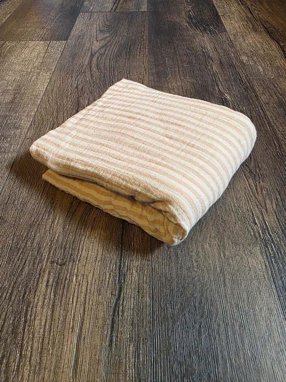 Soft Striped Home Bedding Sheet - Cream & Pink